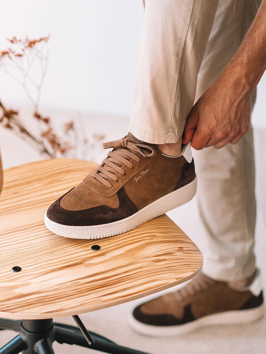 Suede sneakers for men in camel - DUBLIN