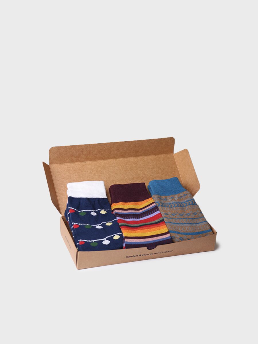 3-pack unisex cotton socks - QUEL-PK